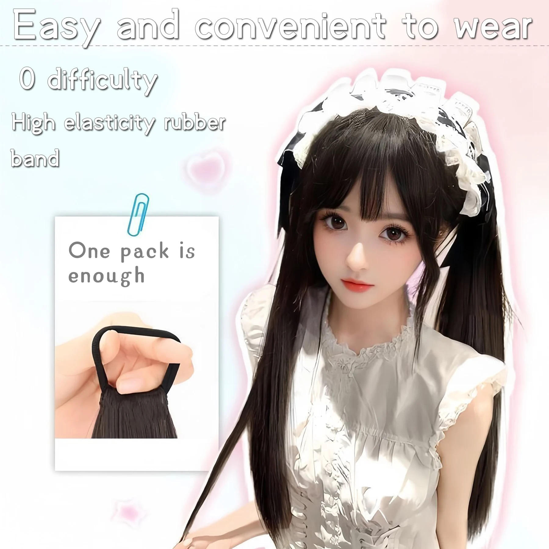 XIYUE False ponytail braid long hair natural bandage style straight hair  hair piece can tie low ponytail