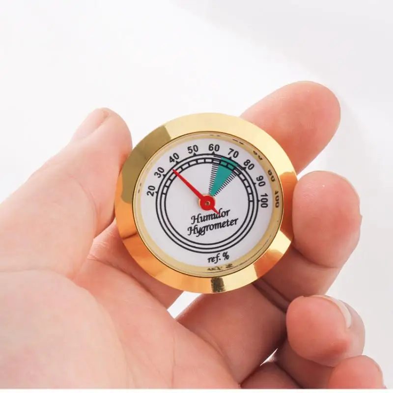 황동 아날로그 습도계, 휴미더용 43mm 고정밀 기계식 습도 측정기, 바이올린 박스용