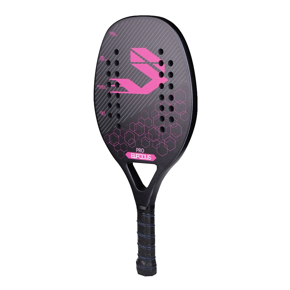 Full Carbon 3K Fiber Beach Tennis Racket Professional Racquet for Adult with Protective Bag Cover