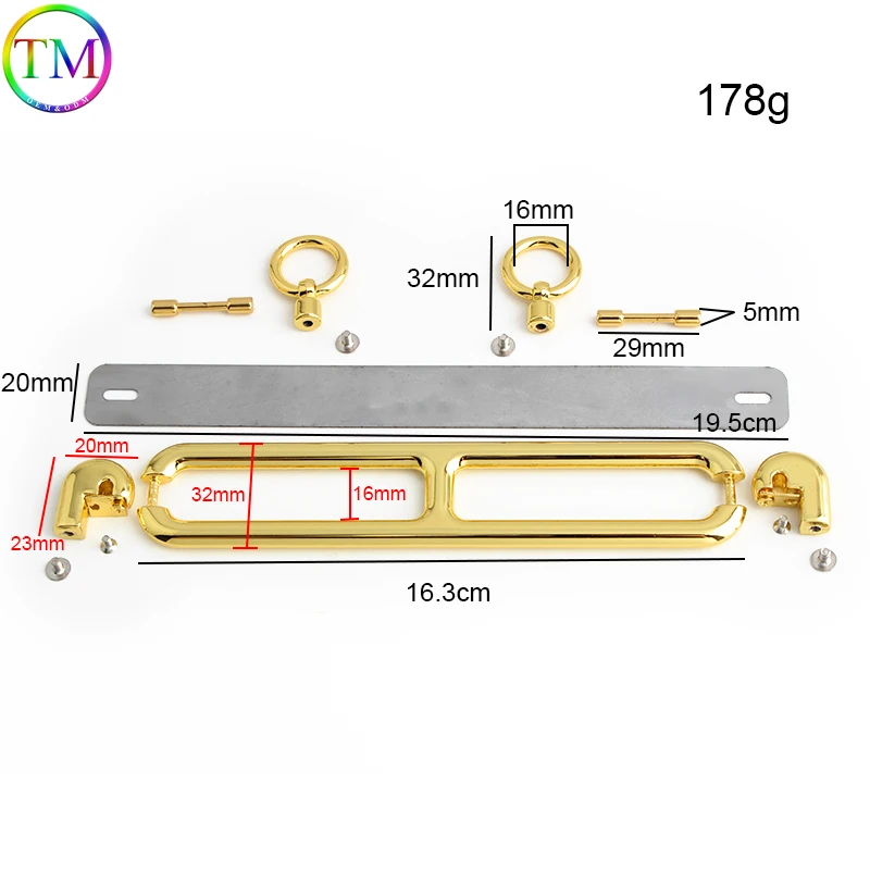 3-5-10Sets MIni Pig Nose Shape Metal Rectangle Locks For Women DIY Bags Shoulder Eyelets Hanger Lock Buckle Hardware Accessories