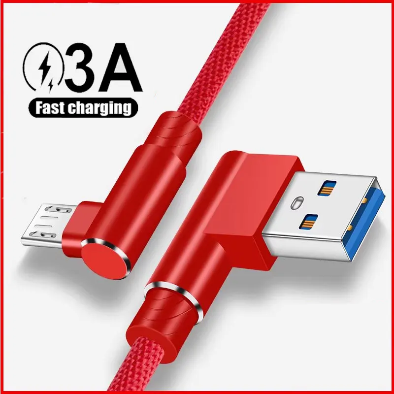 Fast Charging USB Micro Cable with 90-Degree Elbow Design