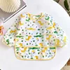 Baby Bibs Cute Colorful Cartoon Waterproof Bib Infant Eating Children Drawing Long Sleeve Apron Self Feeding Baby 0-3 Years 5