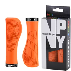 Ergonomic Non-Slip Bicycle Handlebar Grip - Soft Rubber Mountain Bike Cuffs (Orange)
