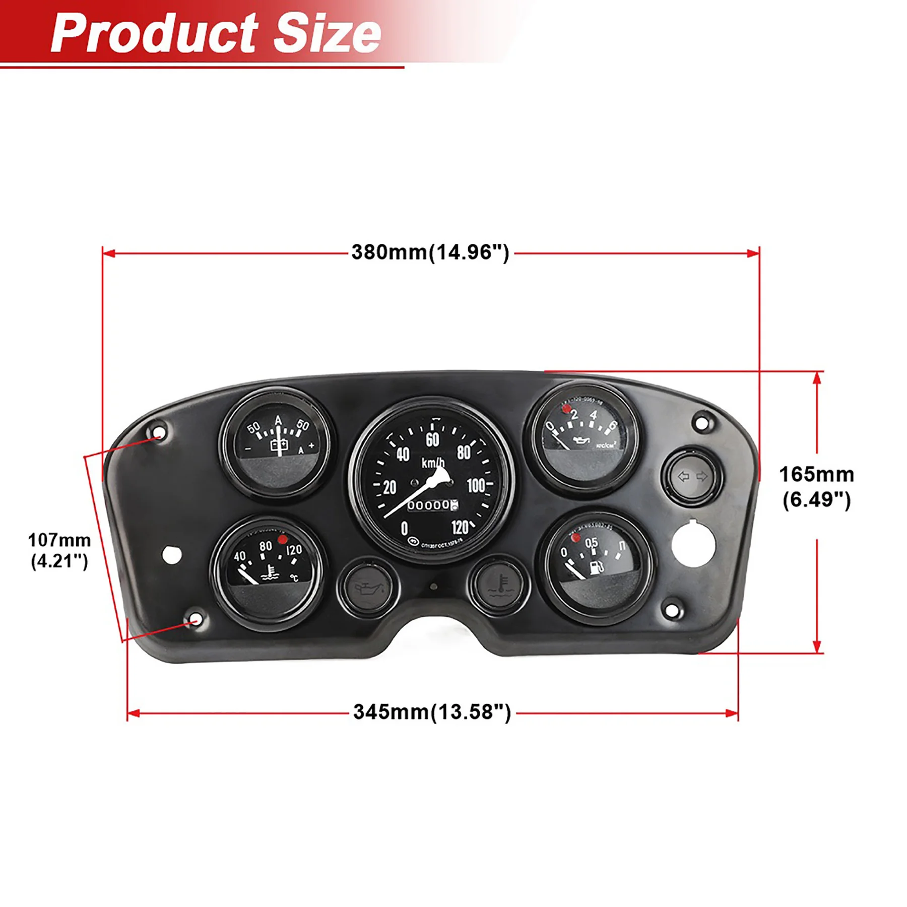 Car Gauge Meter 5 In 1 Instrument Panel