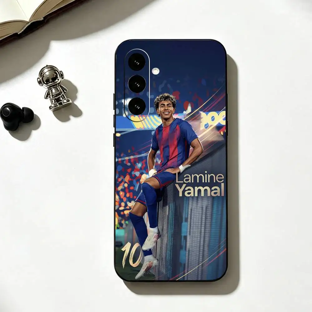 Lamine Yamal Football Star Black Silicone Phone Case