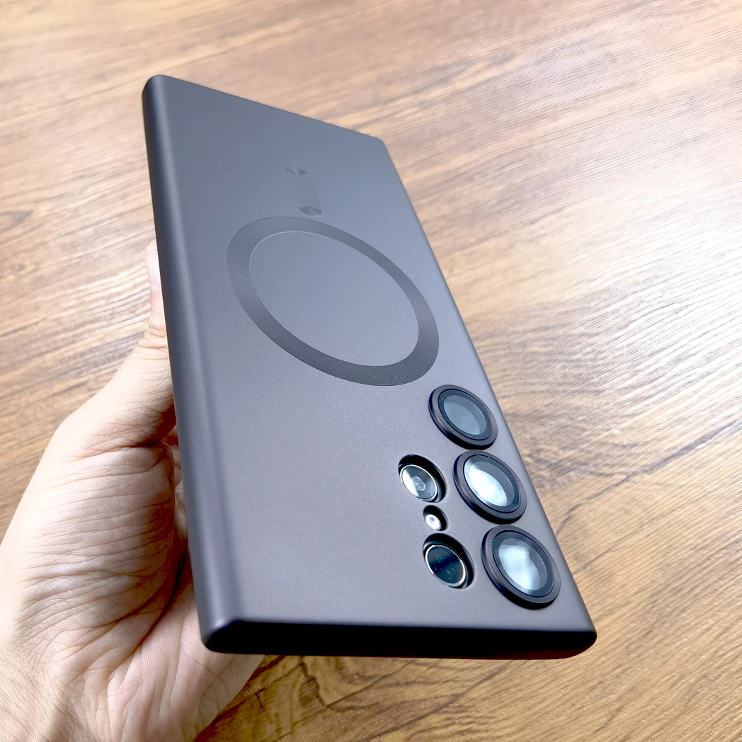 Custodia morbida in silicone Samsung Galaxy S24 S23 S22 S21 Ultra Plus S 24 23 22 21 5G per Magsafe Carica wireless Coperture complete_voghion.com