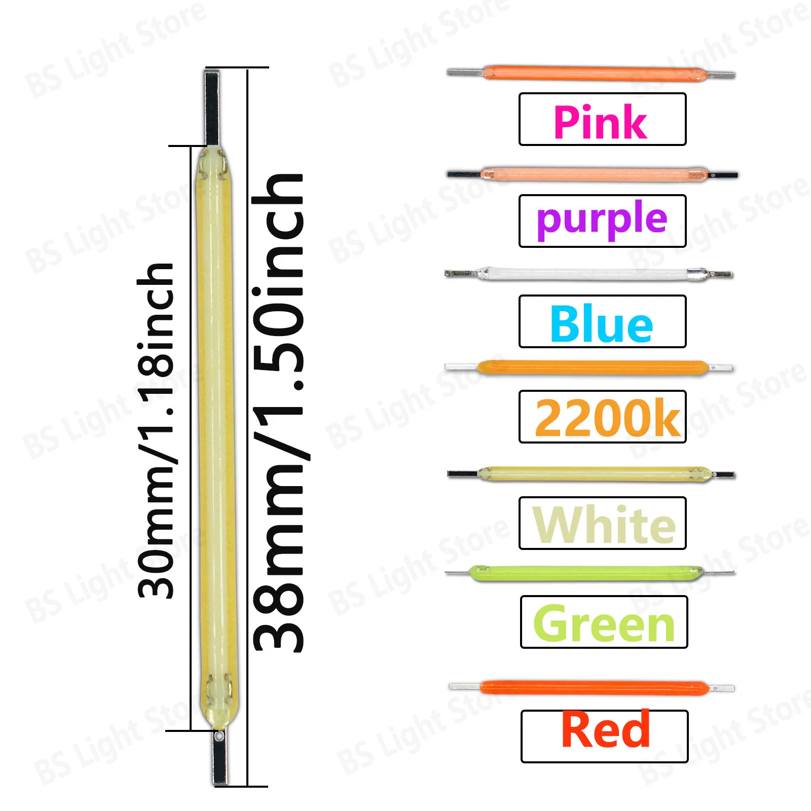 รูปสินค้า หลอดไฟ LED สีสันสดใส 38 มม. DIY ตกแต่งบ้าน
