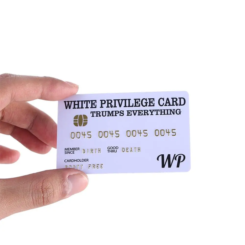 Wallet Size Black White Novelty Credit Card Official Race Card Privilege Trumps Everything custom cards gag cards message cards