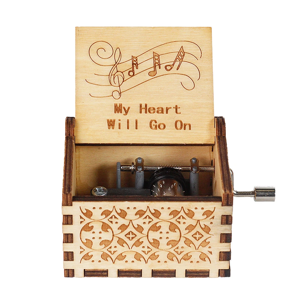 Antique Wooden Music Box - Perfect Gift for Kids Carved Hand Crank For Winnie the Pooh Theme Music 5