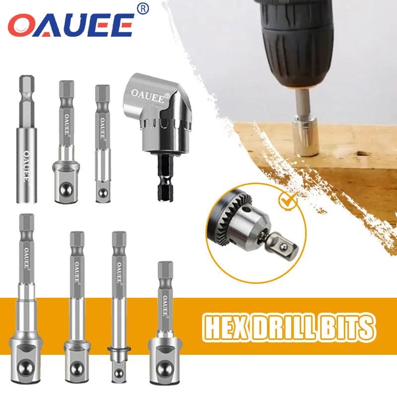 Oauee Sleeve Adapter Extension Drill Kit 1/4"3/8"1/2" Extension Hex