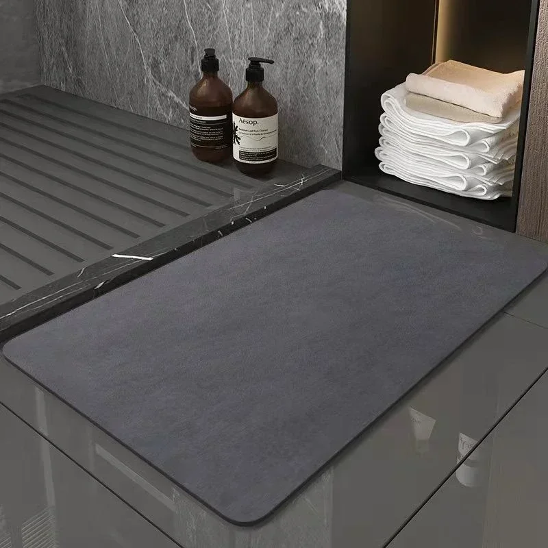 Diatomite Bath Mat Non-slip Bathroom Rug Super Absorbent Bathroom Carpet Bathtub Drying Floor Mats Shower Room Entrance Doormat 2