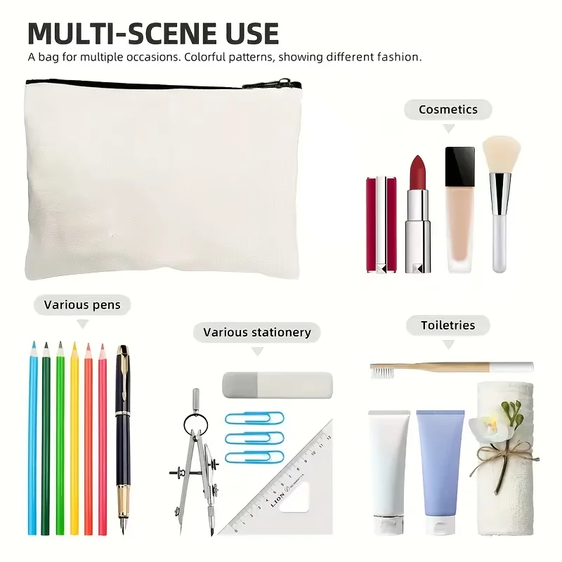 Ouchie Pouch, graziosa borsa medica per trucchi, borsa da viaggio portatile con cerniera, leggera, beige, custodia per cosmetici, regalo per infermieri. - immagine 6