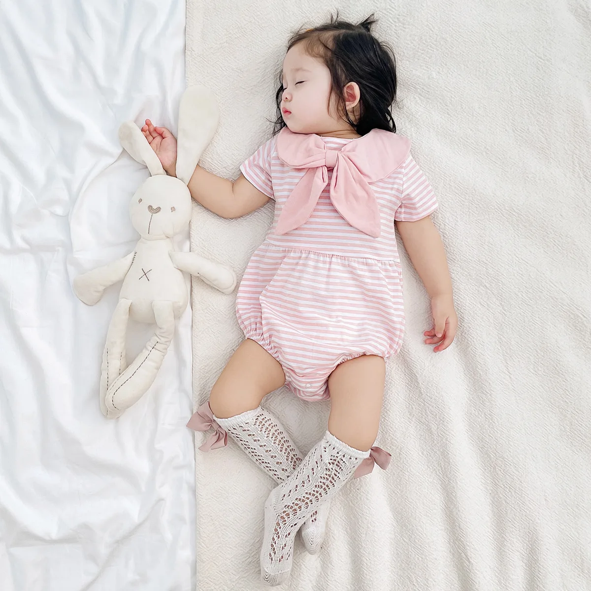 

Baby Bodysuit Baby Girl Summer Clothing 2022 Fart Wrap Baby Clothes Navy Baby Dress Striped Newborn Onesie Cotton Crawl Suit