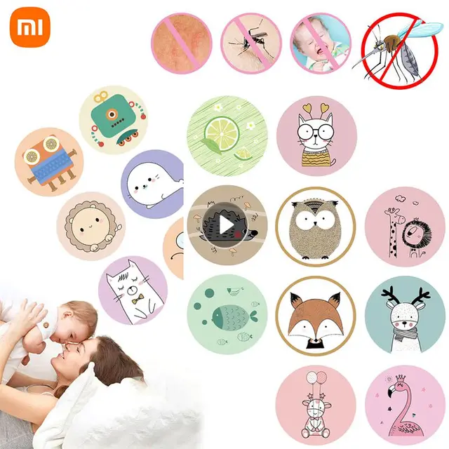 Xiaomi 6Db Rajzfilm Szúnyogtaszító Matricák Foltok Tiszta Növény Illóolaj -Matricák Baby Gyerek Nyár Kültéri