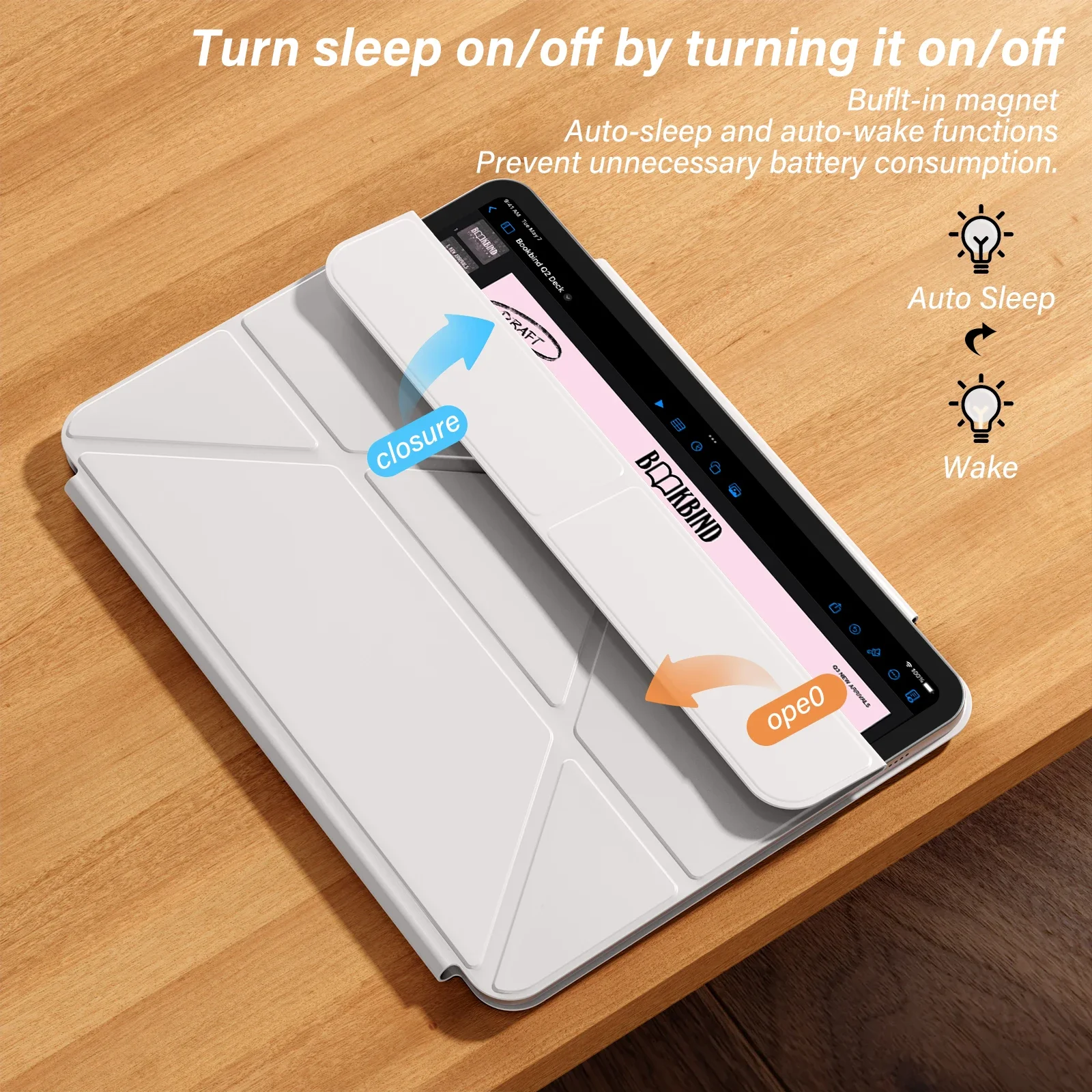 Sleek Folding Protective Case with Auto Wake/Sleep