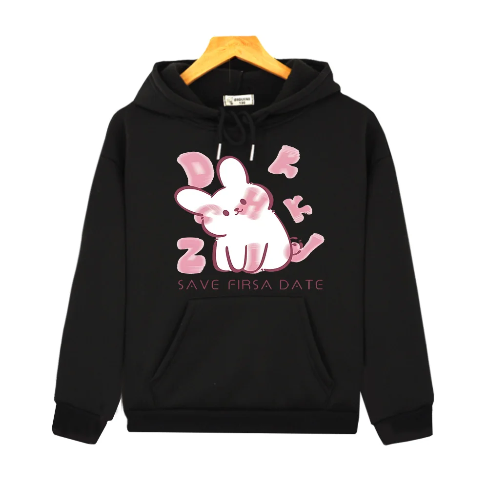 

Cute Rabbit Hoodies Long Sleeve Boys and Girls Hooded Sweatshirts Cartoon Graphic Printing Pullovers Autumn Winter Long Sleeve