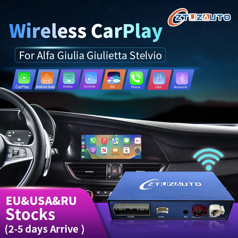 2024 Android Mirror Link Airplay Car Play Function Wireless Carplay Auto Per Alfa Romeo Stelvio & Giulia & Giulietta 14-19 Modelli
