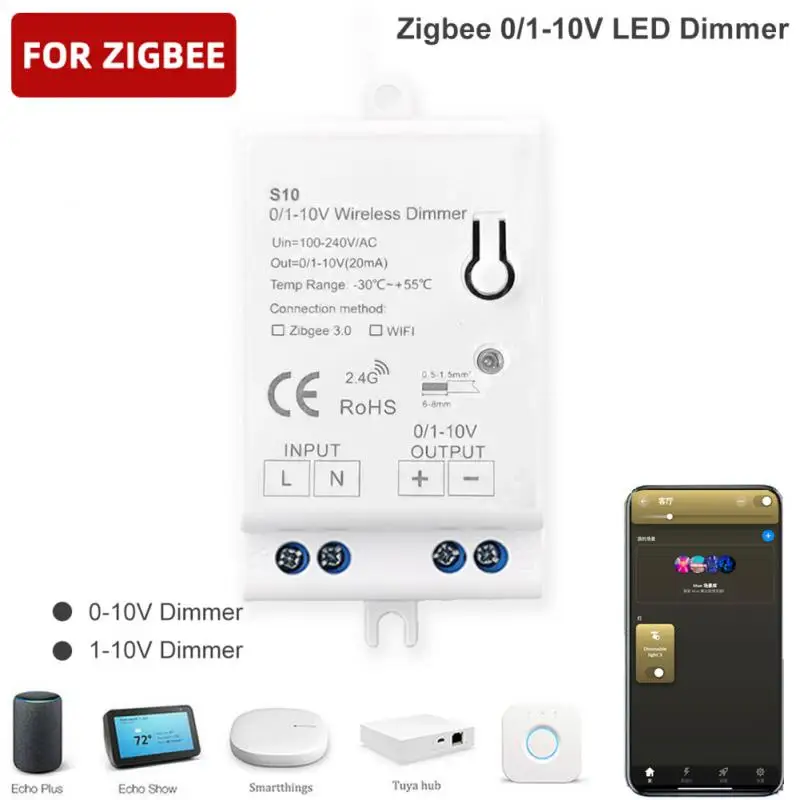 3.0 Led Light Dimmer Controller Ac100-270V 0-10V 1-10Vsmart Home App Per Smartthings Tuya Hub Echo Plus Alexa Control