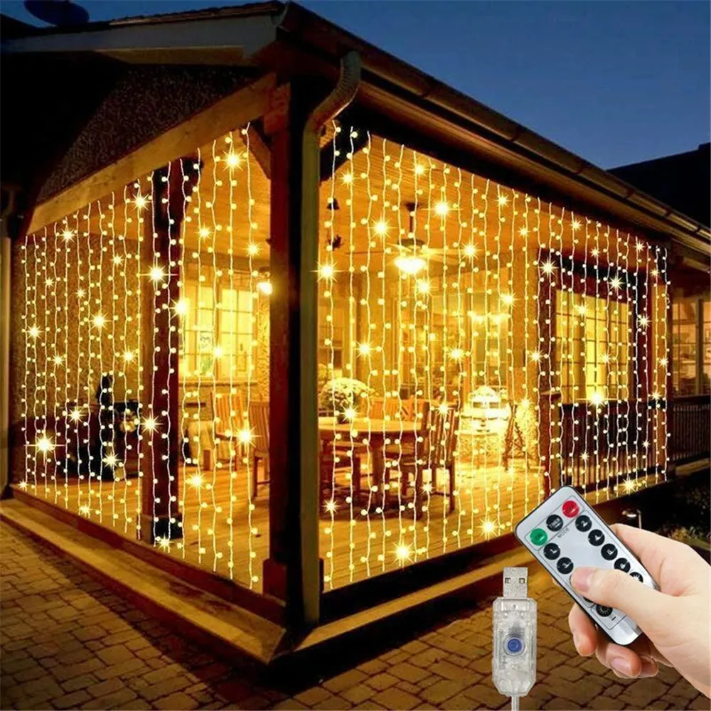 2/4/6 M LED Curtain Lights USB Powered with Remote Control Holiday Christmas Decorations for Home Wedding Bedroom Party Lights curtain string lights curtain led lights