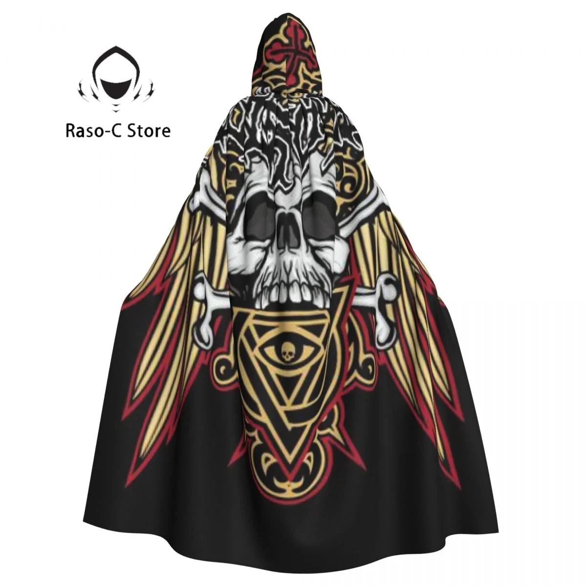 

Hooded Cloak Unisex Cloak with Hood Gothic Skull Grunge Cloak Vampire Witch Cape Cosplay Costume