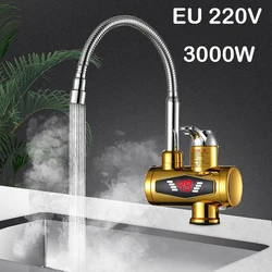 Electric Water Heater For Kitchen, With Instant Hot Water Function, LED Display With Temperature Indication,220V EU Plug 3000W