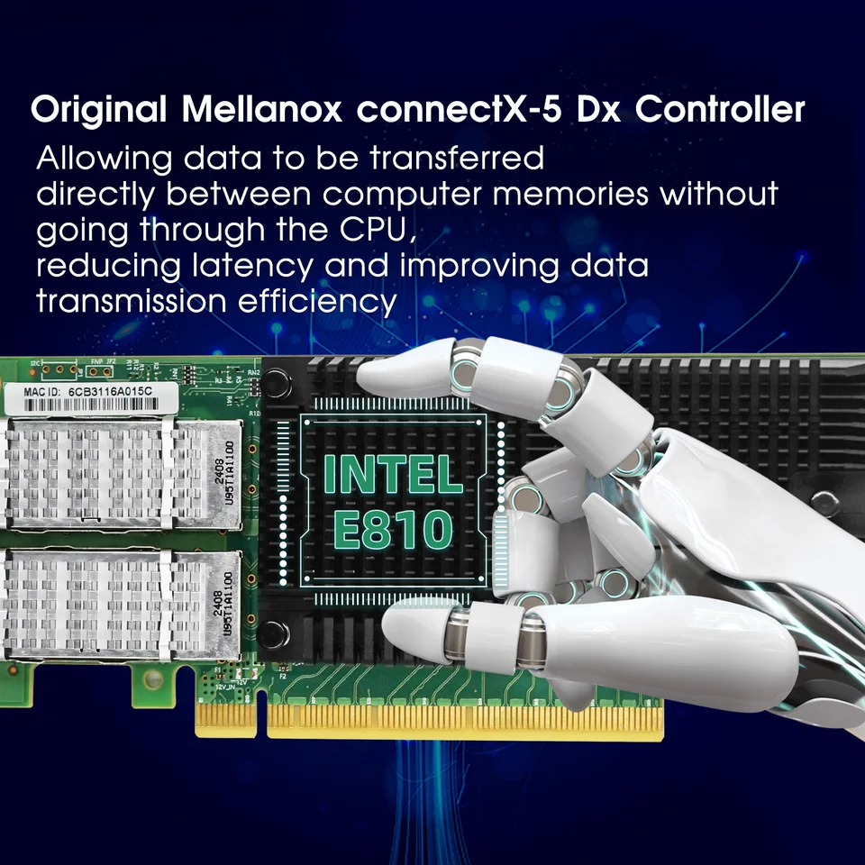LR-LINK Mellanox connectX-5 Ex 칩셋 포함 네트워크 어댑터, PCIe 4.0x16 이더넷 NIC, 듀얼 100Gb QSFP28 인피니밴드 네트워크, 100GbE