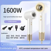High-Speed Leafless Hair Dryer Anion 1500W Barber Store Electric Hairdryer Noise Reduction Hollow Design Thermostatic Haircare 1