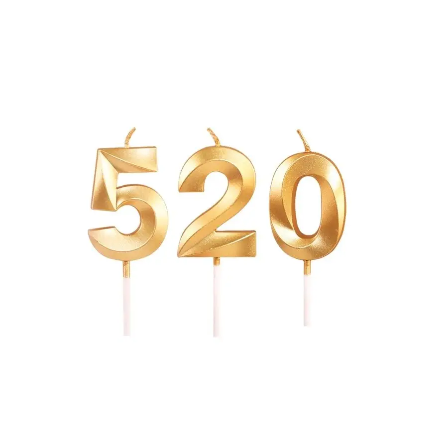 Nummer 0–9 Geburtstagskerzen, Opernhaus, digitale Happy Birthday-Kerze, Kuchendekoration, Party, Gold, Silber, kreative Kerzen – Detail 6