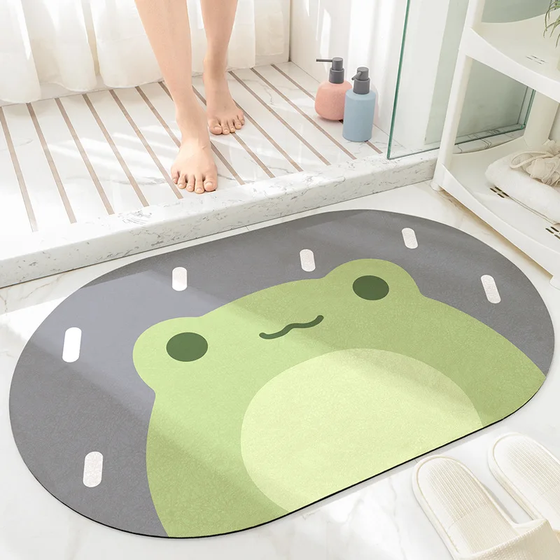 

Bathroom Mat Absorbent Quick Dry Anti-slip Cartoon Home Decor Toilet Technology Velvet Bedroom Mat Doorway Mat Bathroom Rug Set