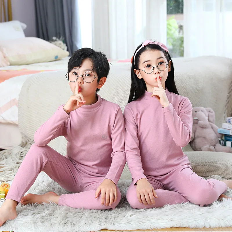 2-Piece Children's Thermal Underwear Suit boys' Autumn Clothes And Trousers Padded Cotton Sweater Girls' Casual Joker Home Cloth
