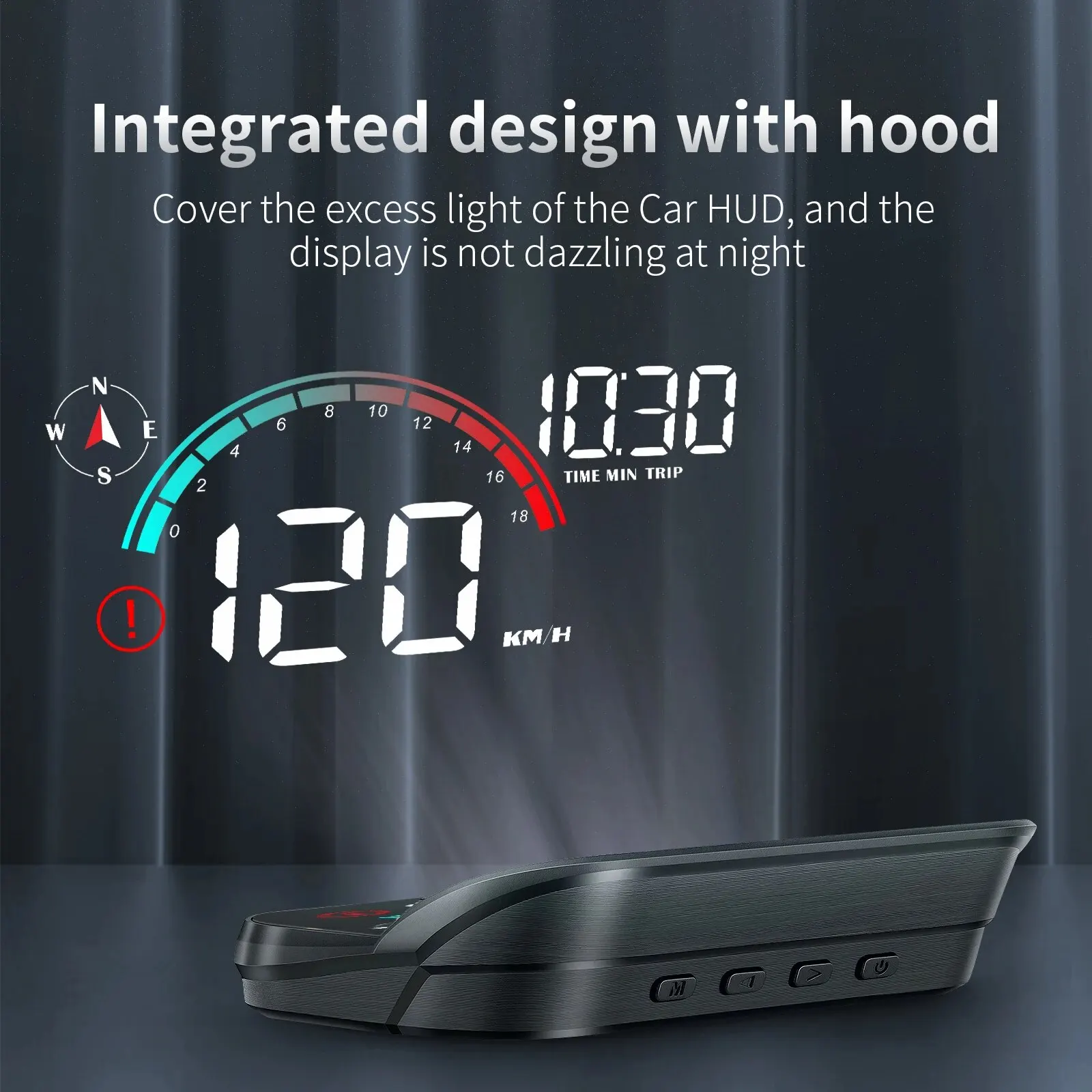 4-Inch Car Heads Up Display HUD Digital GPS Speedometer Windshield Projector Speed Meter KMH/MPH Large Fonts LED Backlight