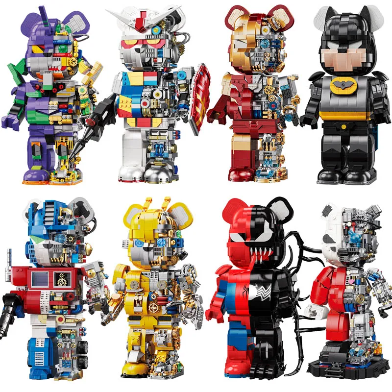 

IN STOCK MOC Creativity Perspective Mecha Building Blocks Model Robot Bear Bricks Toys for Children Birthday Gift Set Ornament