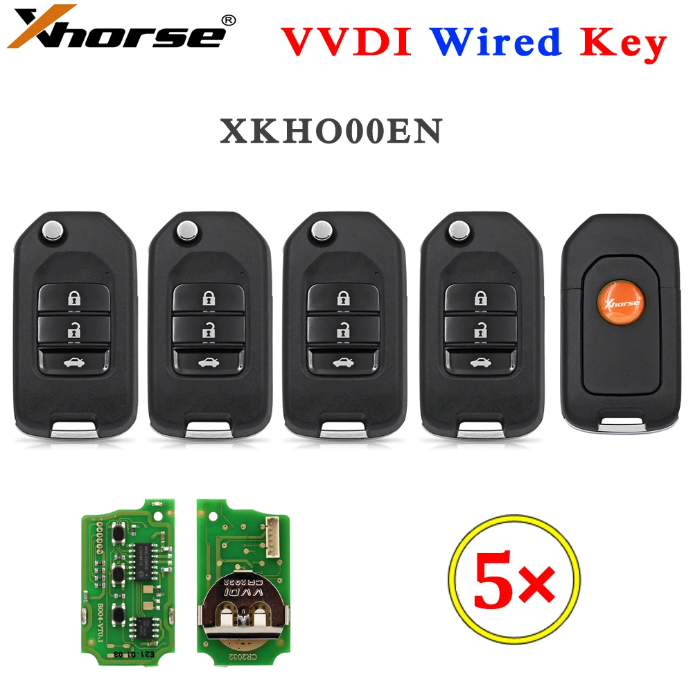 

5PCS Xhorse XK Series XKHO00EN XKHO01EN XKHO02EN Universal VVDI Wire Remote for VVDI2 / VVDI Mini / Key Tool Max for Honda Style