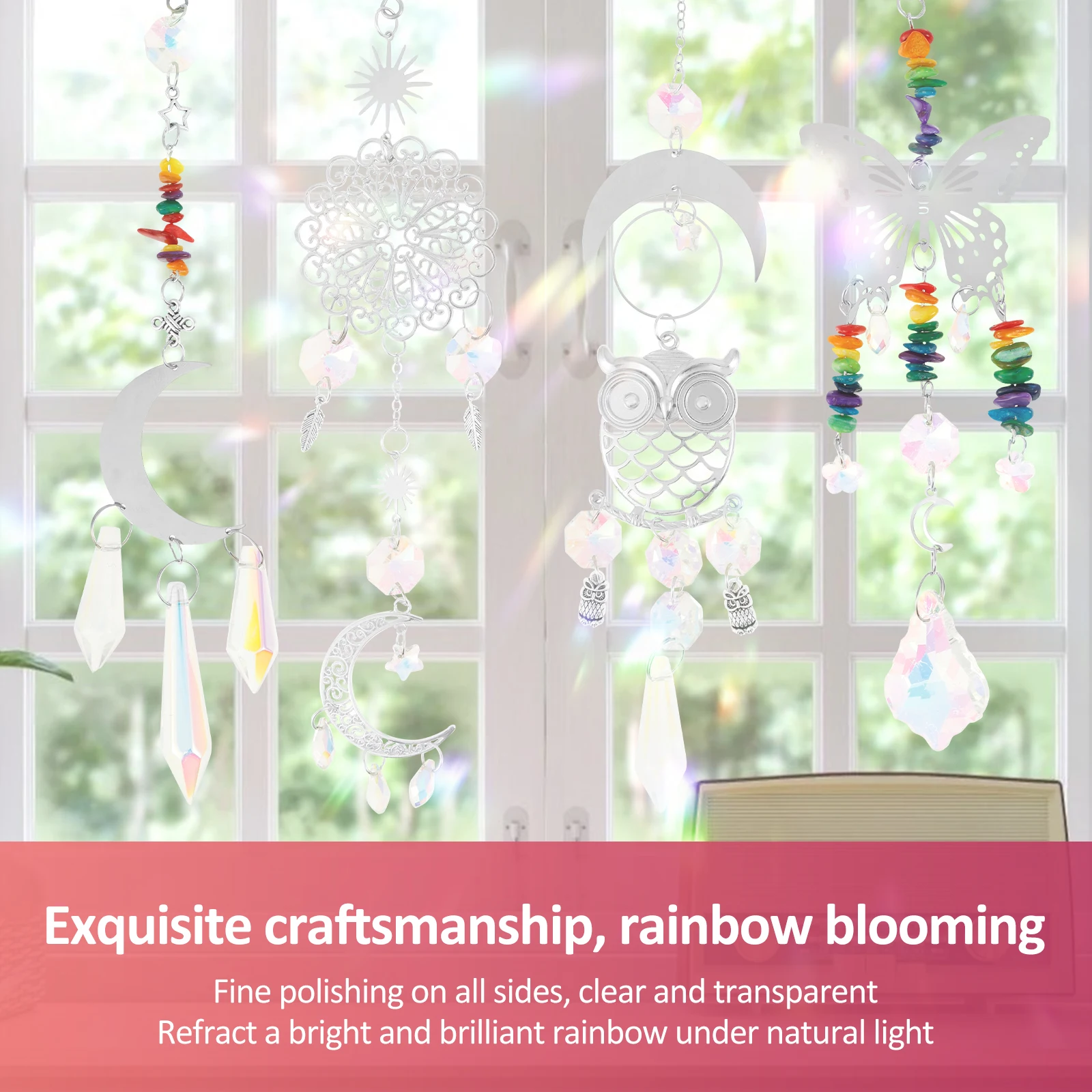 450 Pcs Suncatcher Kit Hanging Creative Sun Catcher Kit DIY Crystal Crafts Indoor and Outdoor Decoration for Home Bedroom Office