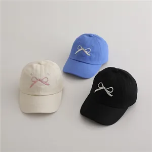 Image for Summer Fashion Bow Girl Baby Peaked Caps Embroider 