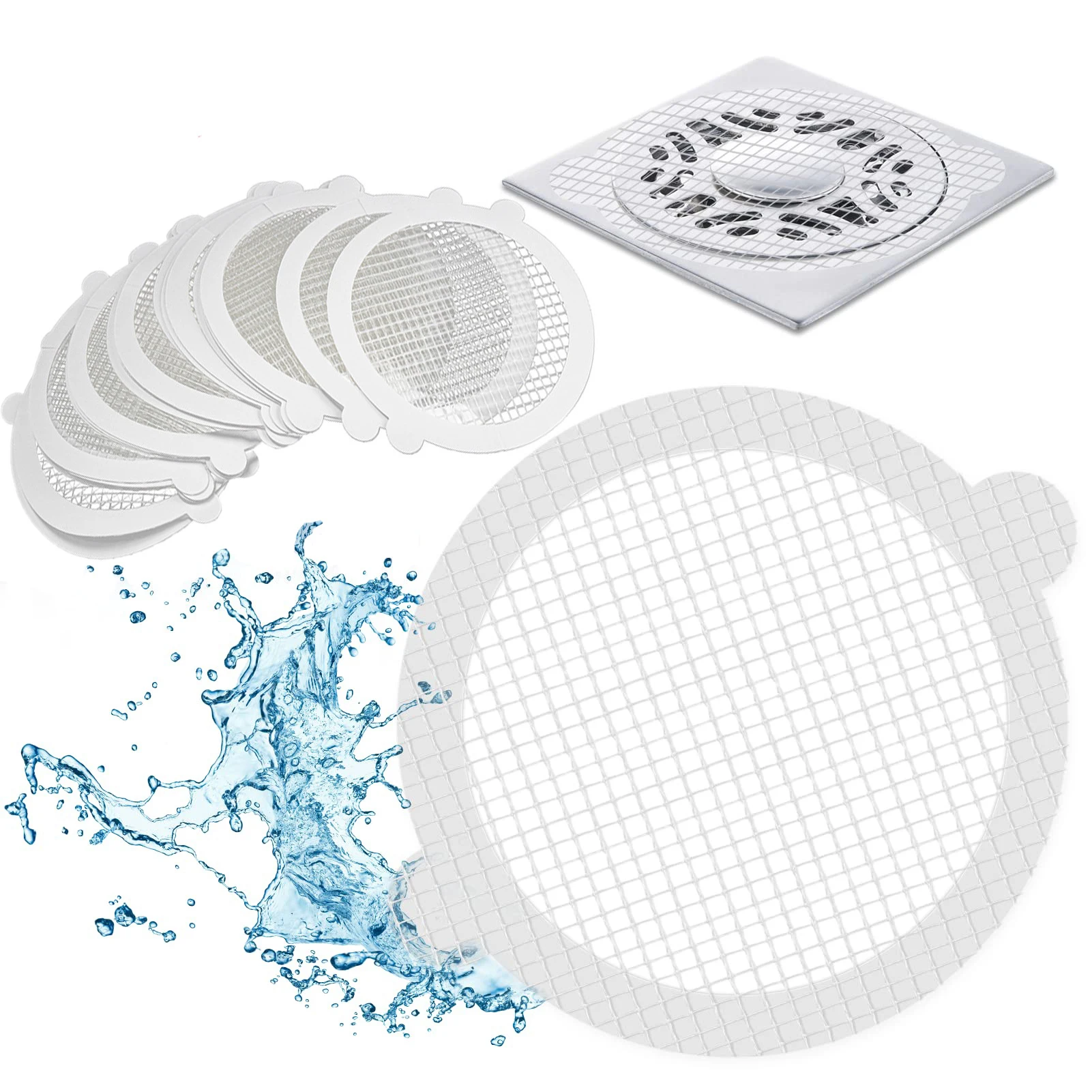 

Glass Fiber Material Drain Cover Convenient Handle Design Mesh Sticker for Preventing Sewage Blockage