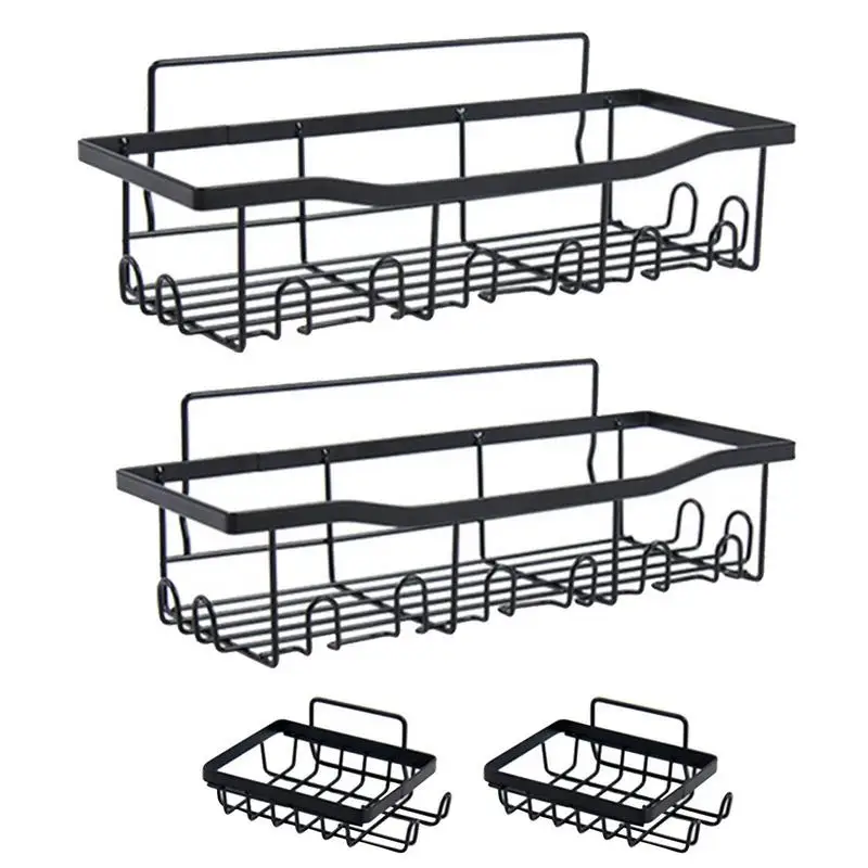 

Полка для ванной с 10 крючками, держатель для душа, клейкая полка для хранения, органайзер, держатель для косметики, аксессуары для кухни и ванной комнаты