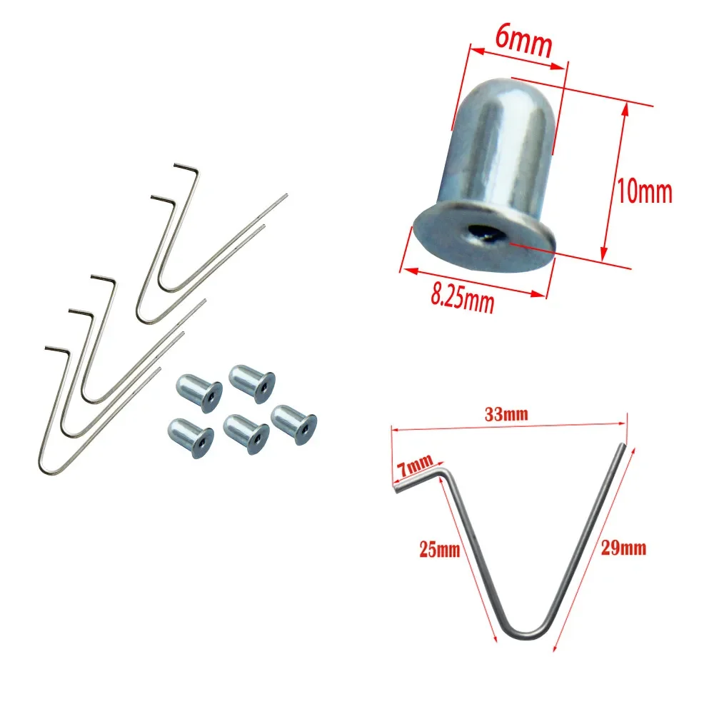 QUARKZMAN 8pz Clip A Molla Scatto Pagaia Kayak A Singolo Pulsante 8x8,5x37mm 65Mn Clip Asta Telescopica Tubo Bloccaggio Telescopico Forma V Acciaio Per Attrezzatura Canoa Kayak Tenda - 4
