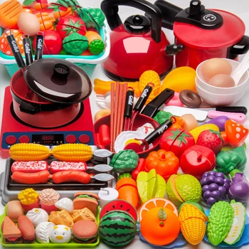 Children's Kitchen Toy Set Simulated Kitchen Cutting Music Simulated Fruit Cutting Cooking Toy Cooking Accessories Cooking Set
