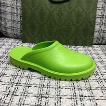  Original Brand High end designer Jerry women men medium heel sandals slippers transparent material fashion sexy beach shoes 