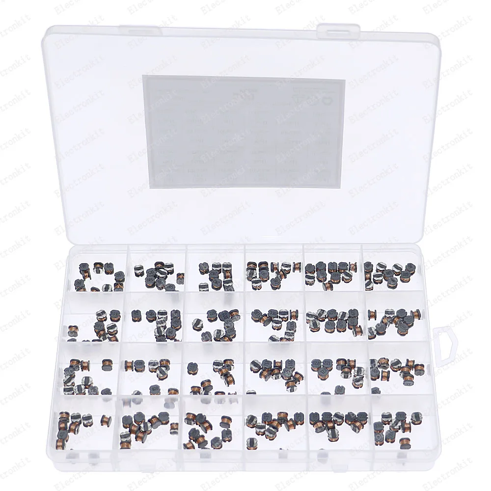 240pcs 24value CD54 SMD Power Inductance Box kit 2.2/3.3/4.7/6.8/10/22/33/47/68/100/220/330-680uH 1mH Wire Wound Inductance