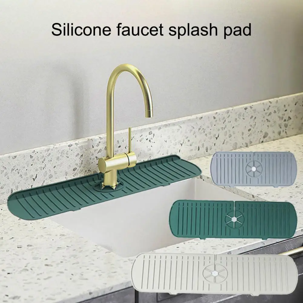 Sink Splash Guard Soft Flexible Quick Dry Universal Drip Catcher Tray Sink Faucet Drying Mat Splash Catcher Kitchen Supplies mci robotic arm faucet adapter sprayer 1080° fold flexible tap head shower diffuser universal bathroom faucet kitchen accessorie