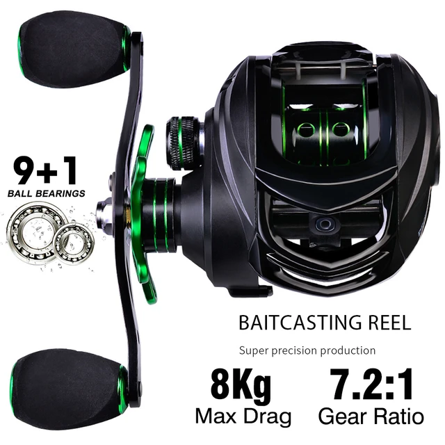 Baitcasting Fishing Reel 9+1BB Ultralight Casting Reel 7.2:1 Gear