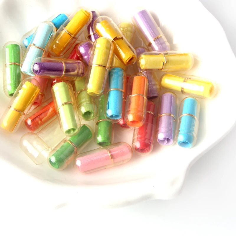 Message Letter Capsules 50Pcs Clear Wish Bottle Blank Letter Paper Envelope Capsule