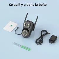 Caméra Wifi extérieure 8MP 4K double objectif double écrans noir caméra de Surveillance Vision nocturne détection humaine caméra de sécurité ICsee 6