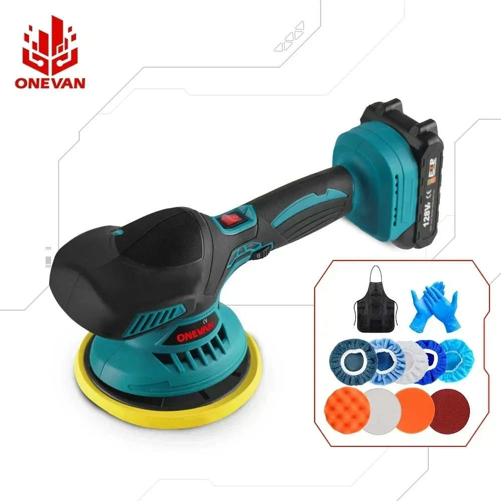 Polisseuse Voiture Sans Fil compatible avec Makita 18 V, Polisseuse de voiture de 6 inch, 8 Vitesses Variables Manuel, pour Le Polissage, Cirage, Ponçage