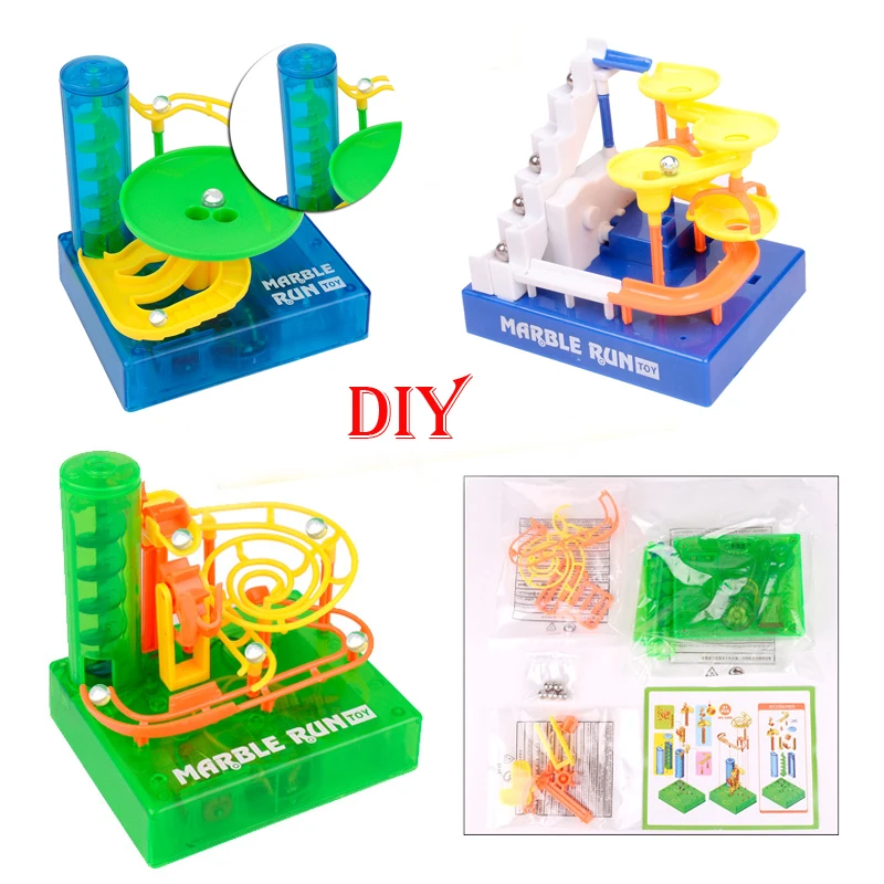 Electronic Construction Race Track Building Blocks Spiral Slide Track Maze Ball Toy Music DIY Assembly for Kid Educational Toys
