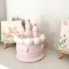 Modern Pink Castle Cake Ceramic Storage Jar Cute Home Jewelry Box Cake Shape Candy Biscuit Jar Desktop Ornament Home Decoration 4