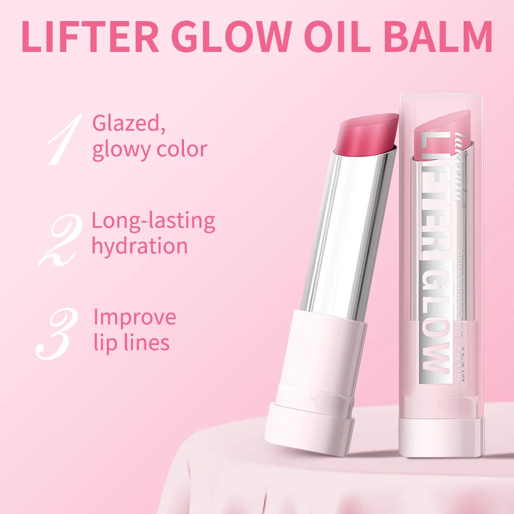Glossy Hydrating Lip Balm - 24HR Long-Lasting Moisturizing Treatment with Plumping Effect in 10 Shades
