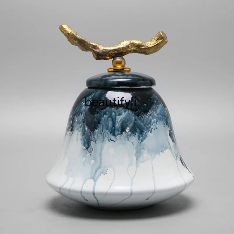 

LBX New Chinese Floral Sculpture Creative Combination Ornaments Living Room Home Study Zen Desk Hallway Decorations